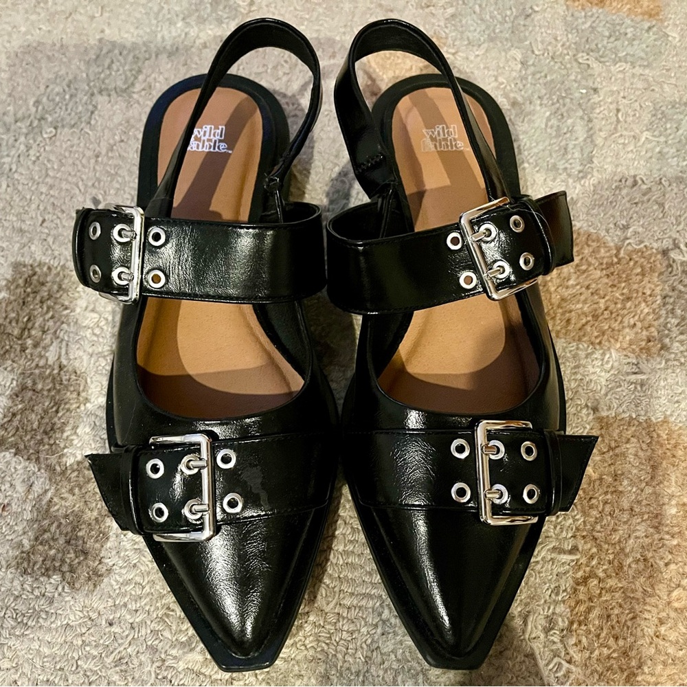 Stylish Black Slingback Women's Shoes